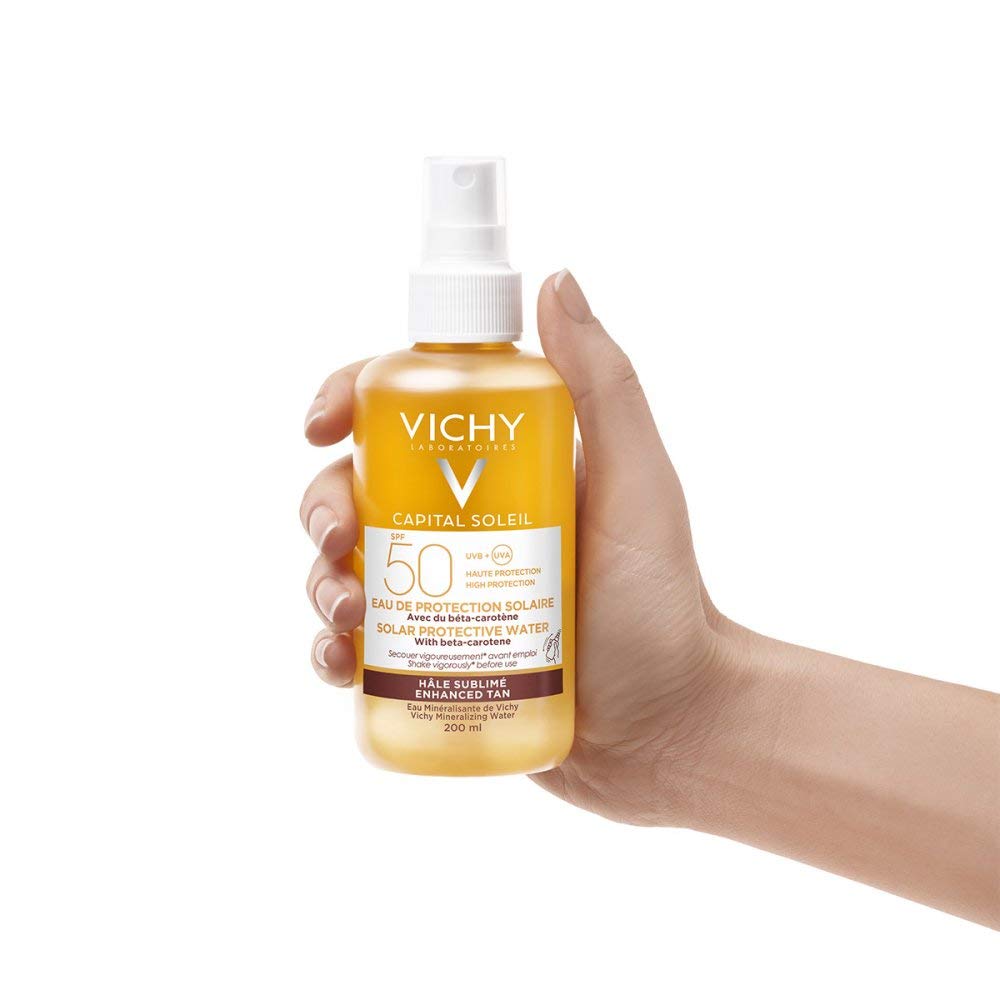 Vichy Capital Soleil Solar Protective Water SPF50 Sunscreen Spray - Water-Resistant, Antioxidant-Rich, SPF50 Protection