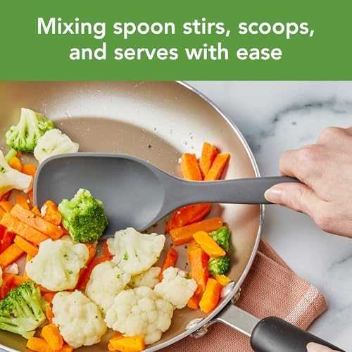 Tovolo Elements Silicone Spoon Set of 2 Mixing and Slotted Spoon Bundle