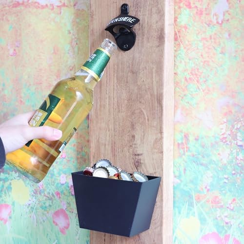 12 PCS Stainless Beer Bottle Top Opener Wall Mounted Bulk Black