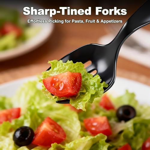 36-Piece Disposable Plastic Serving Utensils Set, 9 Inch