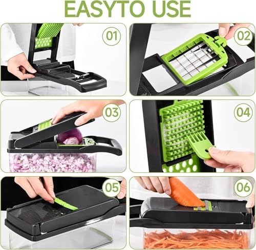 15 in 1 Vegetable Chopper, Food Veggie Chopper, Onion and Vegetable Slicer