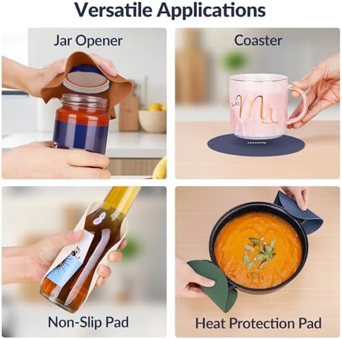NiHome Silicone Jar Opener Gripper Pads, 6 In