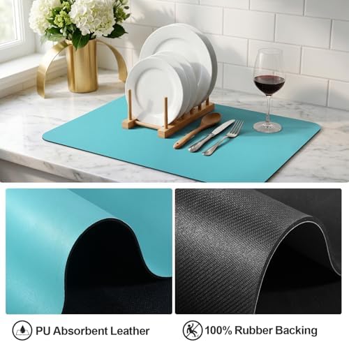 Ecotrim - Dish Drying Mat for Kitchen Counter | Coffee Bar Mat for Countertops