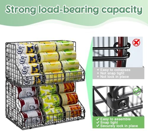 4 Pack Stackable Can Rack Organizer