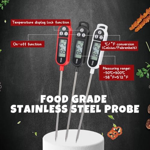 Copkim 24 Pcs Instant Read Meat Thermometer Long Probe