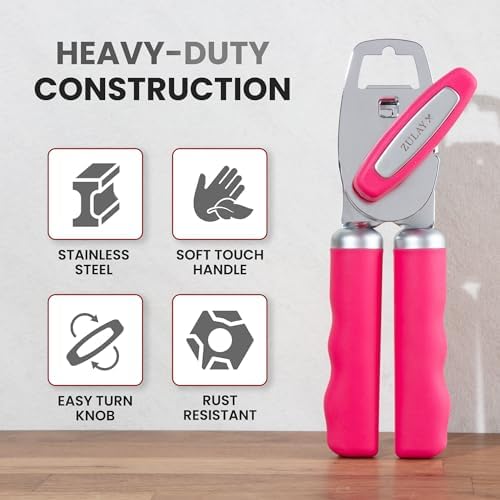 Zulay Kitchen Manual Can Opener Heavy Duty Patented Stainless Steel