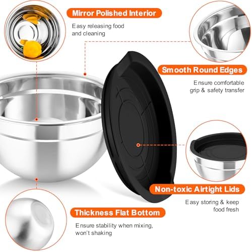 TeamFar Mixing Bowls with Lids