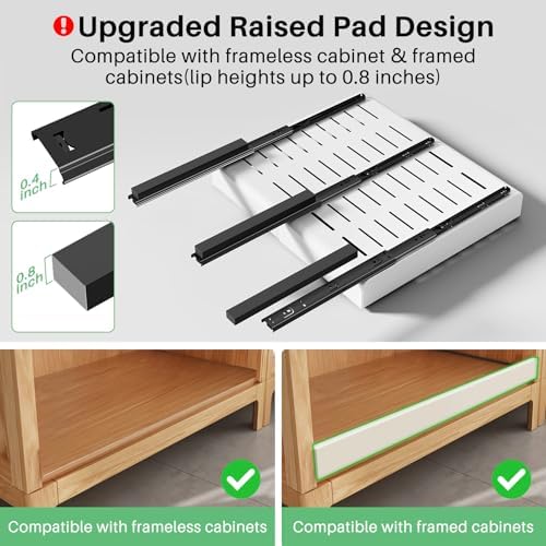 Pull out Cabinet Organizer, Expandable Heavy Duty Slide out Drawers Fixed