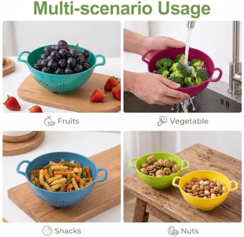 6Pcs Mini Colander for Kitchen Plastic Berry Strainer