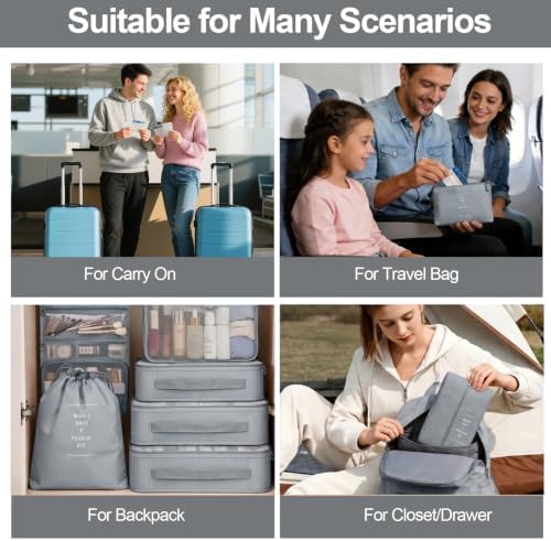 8/9 Set Packing Cubes for Travel, Suitcase Organizer Bags for Luggage