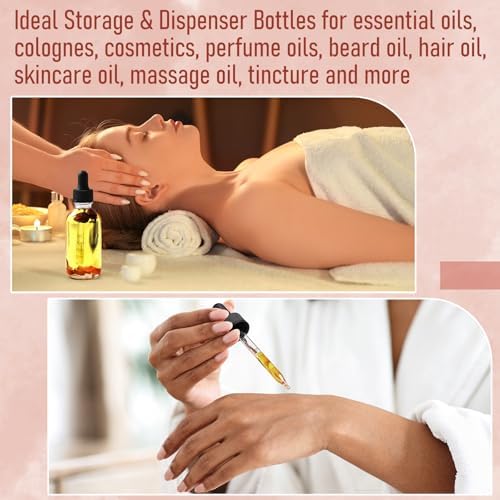 4 Pack 4oz Glass Dropper Bottles - 120ml Clear Tincture Bottles with Calibrated