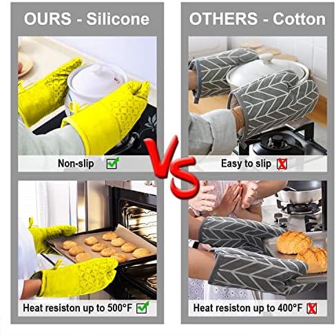 KEGOUU Oven Mitts and Pot Holders 6pcs Set, Kitchen Oven Glove High Heat