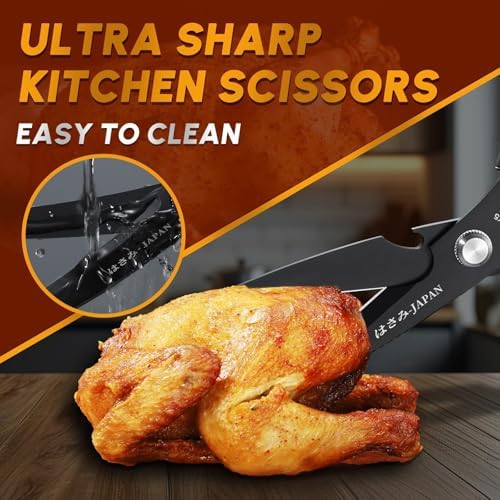 Huusk Kitchen Scissors Japanese Stainless Steel, 2 Pack Kitchen Shears Set