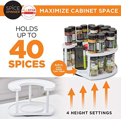 Allstar Innovations Spice Spinner Two-Tiered Spice Organizer & Holder That