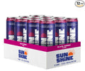 Sunshine Sparkling Energy Drink, Black Cherry with Daily Essential Vitamins, 360mg of Electrolytes, 70mg of Natural Caffeine, 12 Fl Oz (Pack of 12)