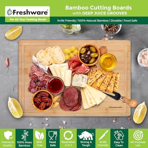Freshware 20 Inch 2XL Bamboo Cutting Boards