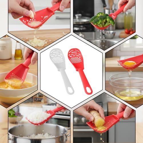 2 Pcs 6-in-1 Multifunctional Kitchen Cooking Spoon Heat Resistant