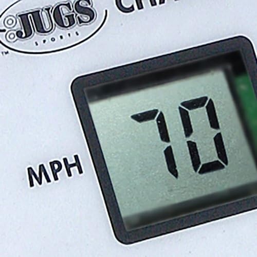 Jugs Changeup Baseball Pitching Machine— New Changeup Feature! Fastballs up to 70 mph and changeups at speeds as Low as 44 mph. Remote Control—Fastball to changeup at The Touch of a Button.