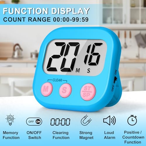 ZILLEEN Classroom Timer for Kids Teachers 2 Pack Digital Timers Blue White