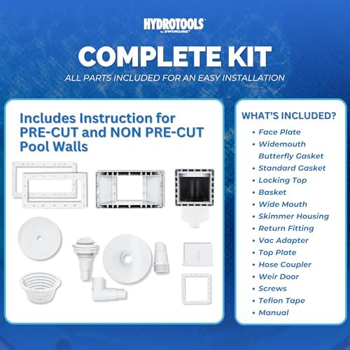 Swimline HYDROTOOLS Standard Wide Mouth Above Ground Pool Skimmer Kit | ABS