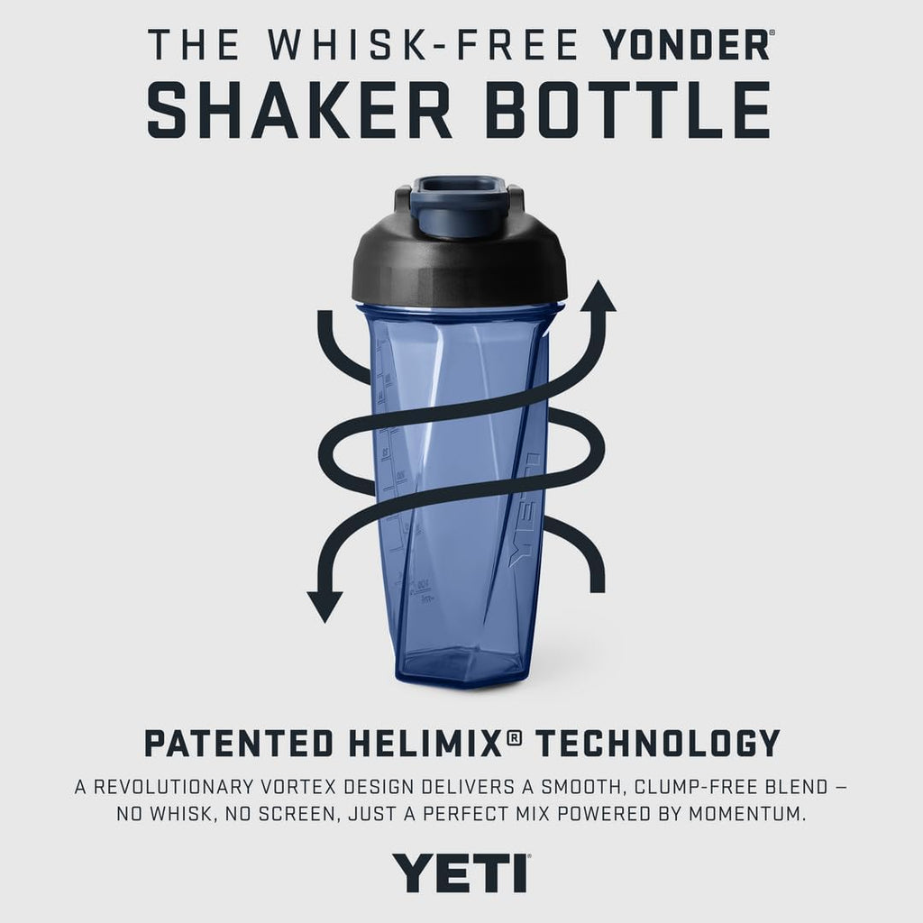 YETI Yonder Helimix Vortex Blender Shaker Bottle Holds up to 27oz | No Blending Ball or Whisk | USA Made | Portable Pre Workout Whey Protein Drink Shaker Cup | Dishwasher Safe, Seafoam