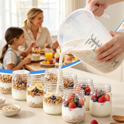 5000 ml Measuring Cup with Easy-Read Guide Stripes, 1 Gallon Plastic Pitcher