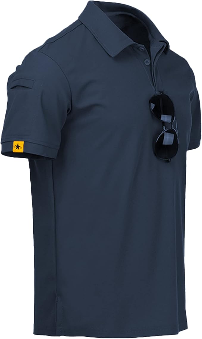 SCODI Mens Polo Shirts Performance Short Sleeve Tactical Shirts Athletic Golf Shirt for Men Daily Casual Collared T-Shirt