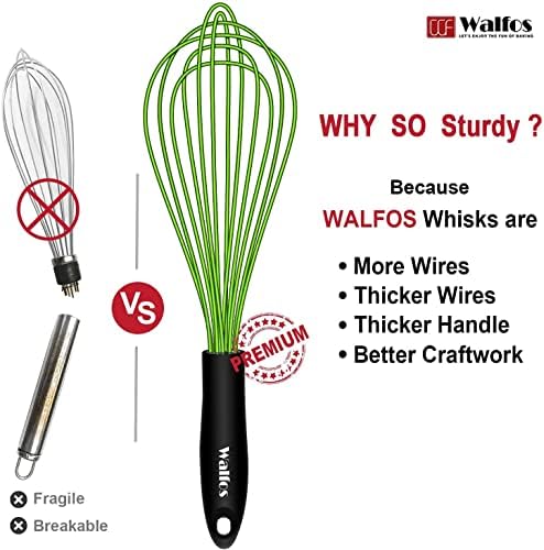 Walfos Silicone Whisk, Rubber Whisks