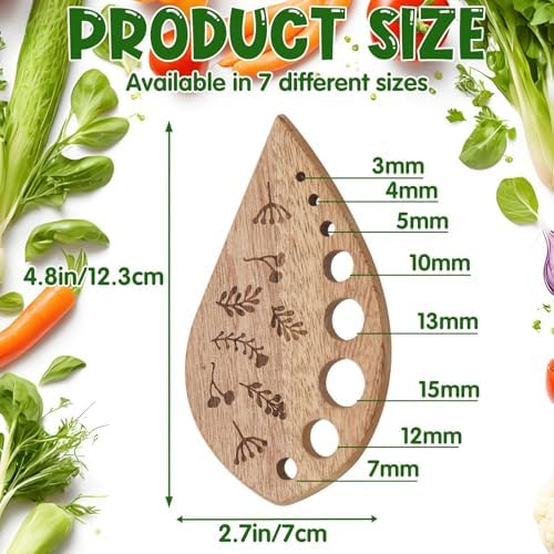 Wooden Leaf-Shaped Vegetable Separator, Pottery Herb Stripper Tool Supplies