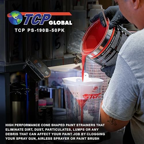 TCP Global - 190 Micron Filter Tips Ultra-Fine Paint Strainer