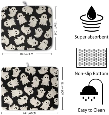 Cute Ghost Halloween Dish Drying Mat