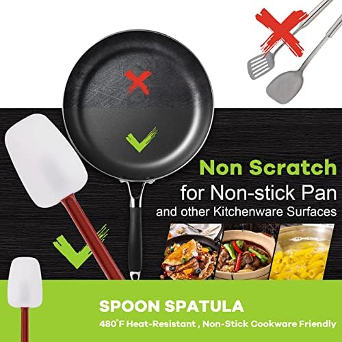 Commercial Silicone Spatula Set, High Heat Spatula + Spoonula 16 Inches