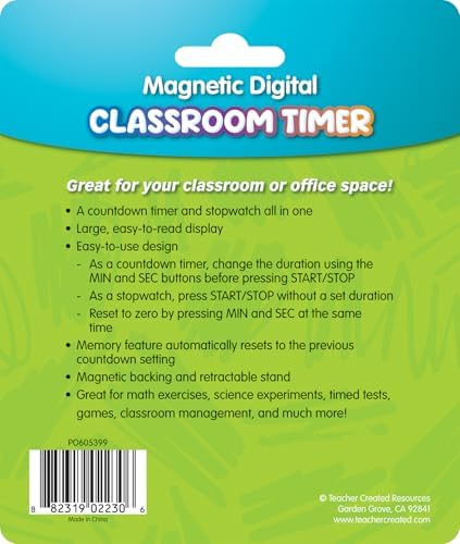 Teacher Created Resources White Magnetic Digital Classroom Timer