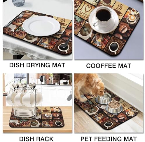 Coffee Bar Mat Accessories for Countertop Super Absorbent Anti-Slip Silicone