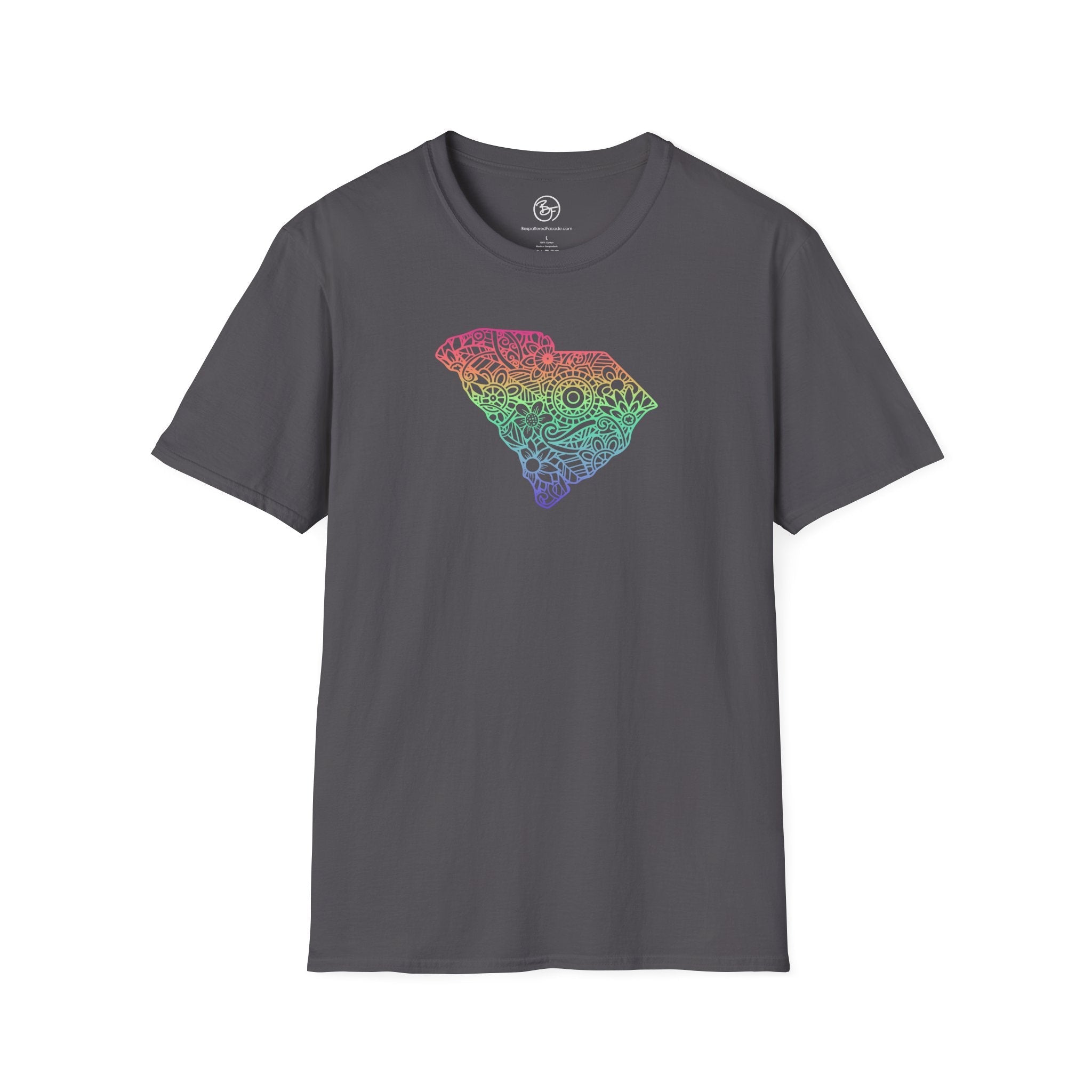 Bespattered Facade Rainbow Floral South Carolina Unisex Softstyle T-Shirt