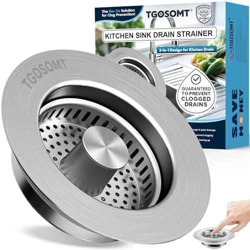 TGOSOMT Kitchen Sink Drain Strainer Stopper