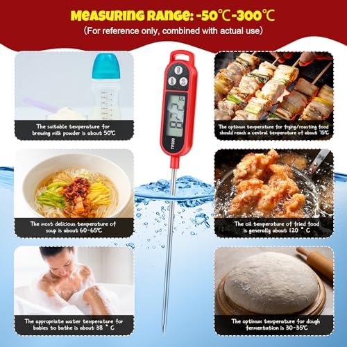 Copkim 6 Pcs Instant Read Meat Thermometer Long Probe