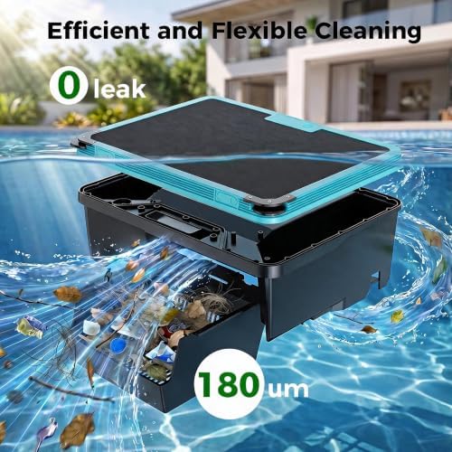 Pool Skimmer Robot, Over-Ground Robotic Pool Cleaner, Solar Powered Pool Vacuum
