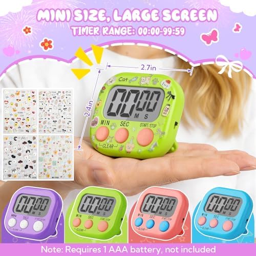 24 Pcs Multi-Function Electronic Timer Small Digital Kitchen Timer Digital Timer