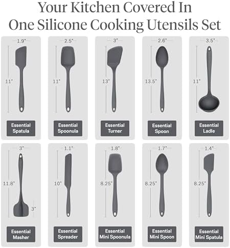 GIR: 10-Piece Silicone Essentials Kitchen Utensils Set – Charcoal