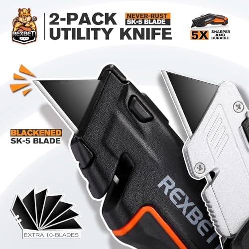 REXBETI Box Cutter 2-Pack, Utility Knife
