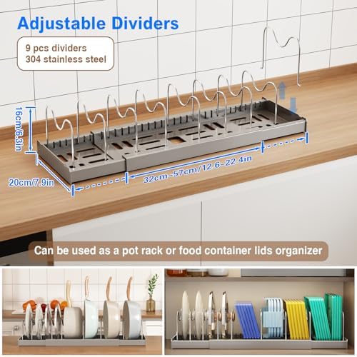 Mustorn Pots and Pans Organizer Under Cabinet