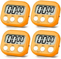 4 Pack Orange Digital Kitchen Timer Magnetic Digital Timer