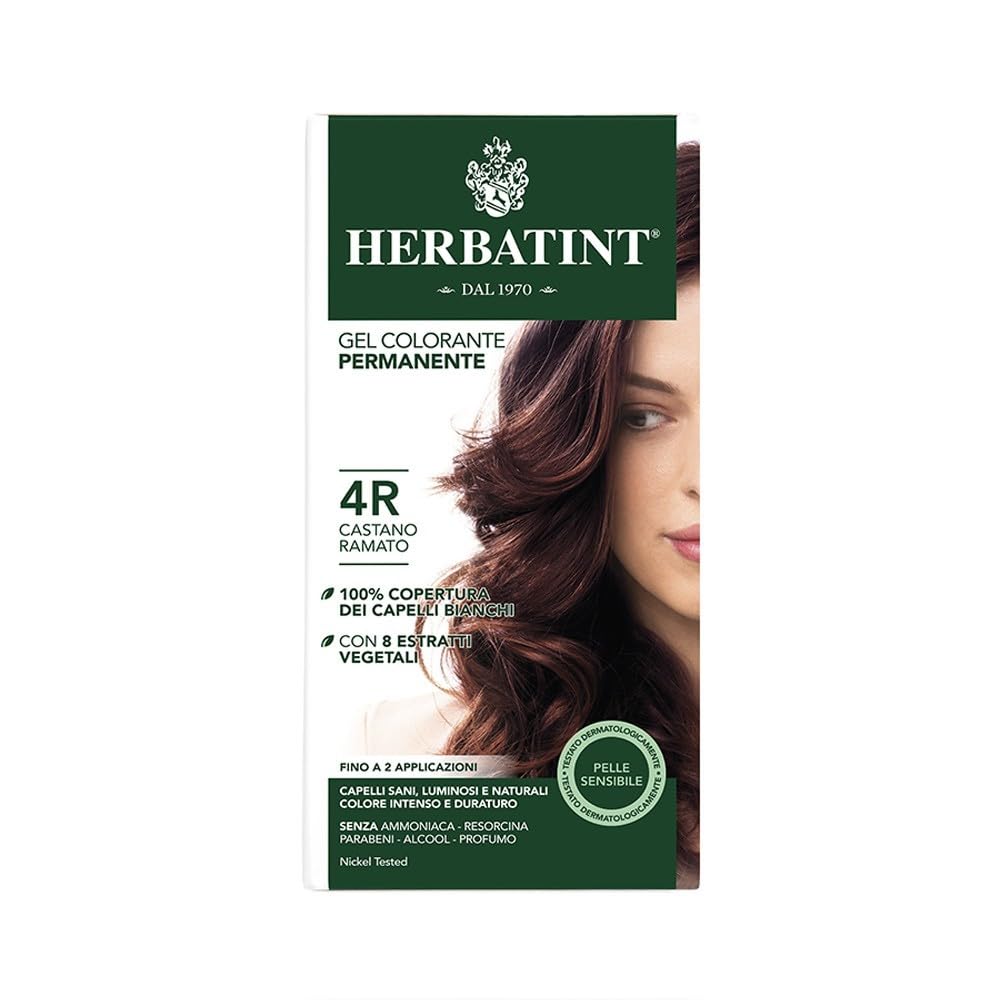 Herbatint Copper Chestnut Hair Dye - Natural, Long-Lasting Color with Herbal Extracts, Ammonia-Free