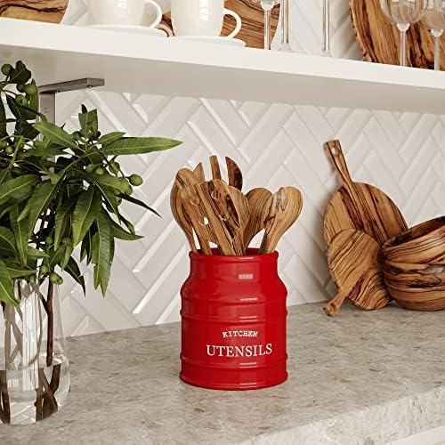 Barnyard Designs Ceramic Kitchen Utensil Holder Countertop 6.75″
