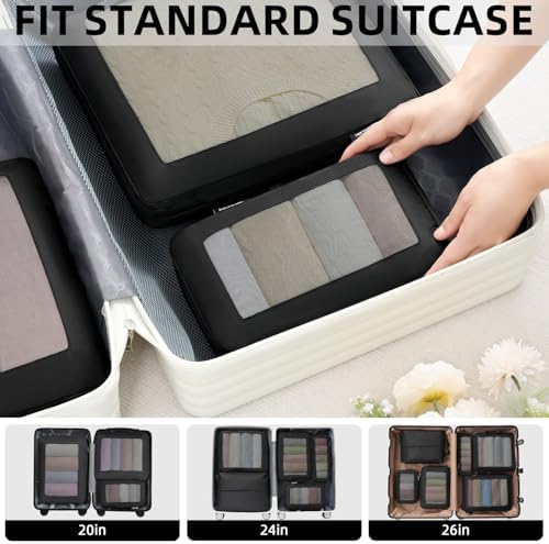 BAGAIL 4 Set/6 Set/8 Set Compression Packing Cubes Travel Accessories