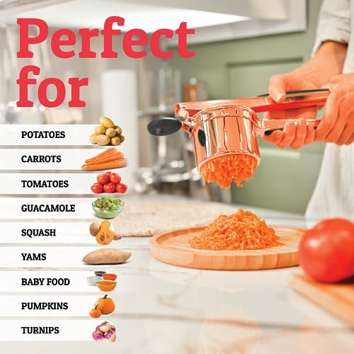 PriorityChef Large 15oz Potato Ricer, Heavy Duty Stainless Steel Potato Masher