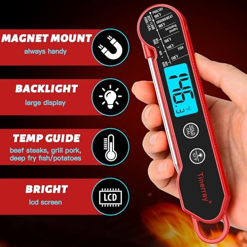 Professional Digital Meat Thermometer Instant Read Waterproof – Folding Probe