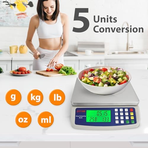 Large Digital Kitchen Scale 40kg/88lb Stainless Steel Price Computing Scale