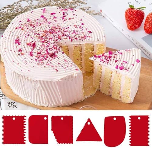 6 Pcs Cake Scraper, Dough Scraper Cake Smoother Tool Set, Icing Scraper Kitchen